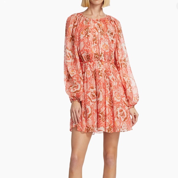 Tanya Taylor York Pleated Floral Minidress Size 4 - Picture 1 of 13